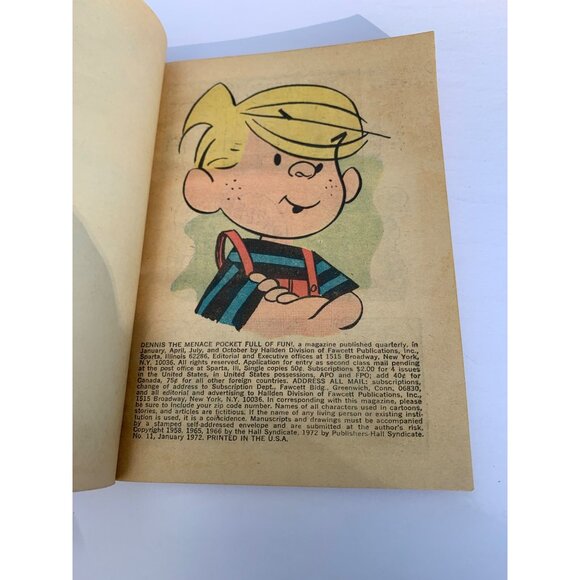 Dennis The Menace Pocket Full Of Fun #11 VG 1972 Comic Book Rare Fawcett - Picture 2 of 9